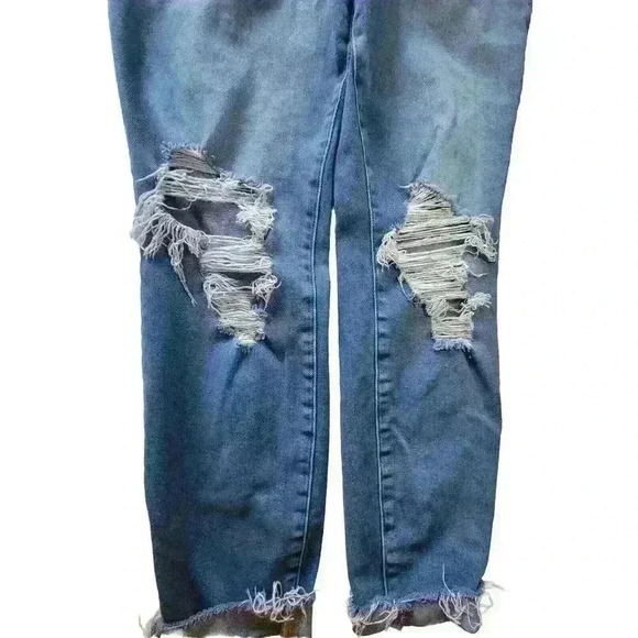 Good American High Rise Jeans Good Waist Distressed Indigo #GW731T Size 15/26 - Picture 2 of 16